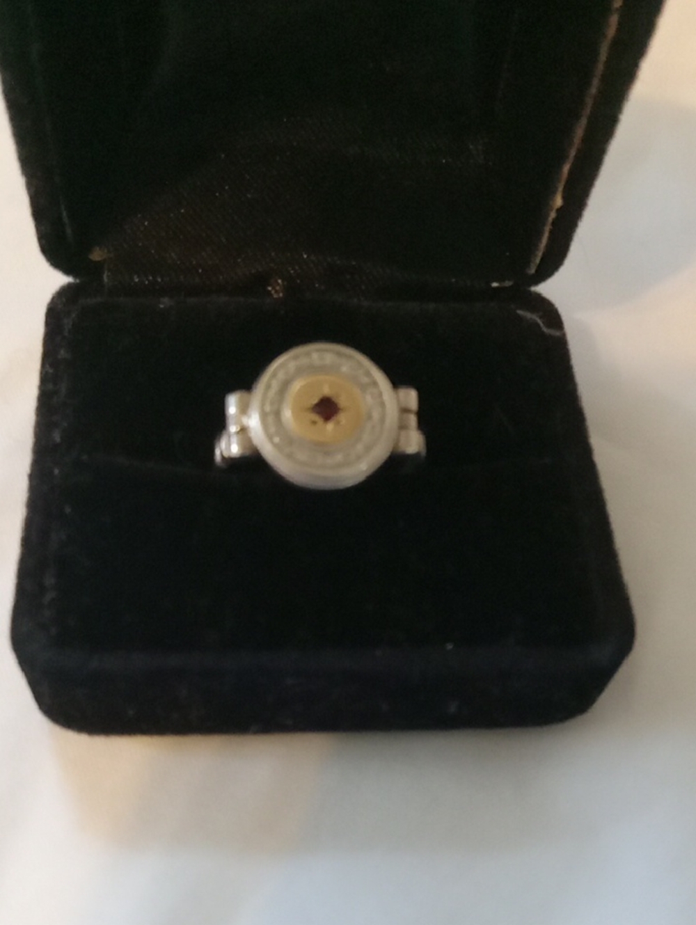 Vintage Sterling 925 Gold And Garnet Ring